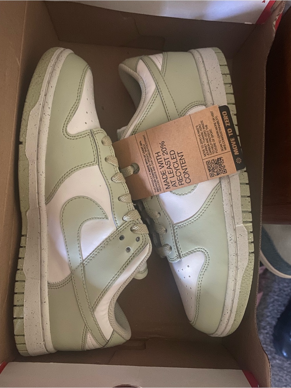 Nike Low-Top Sneakers in Pale Green and White